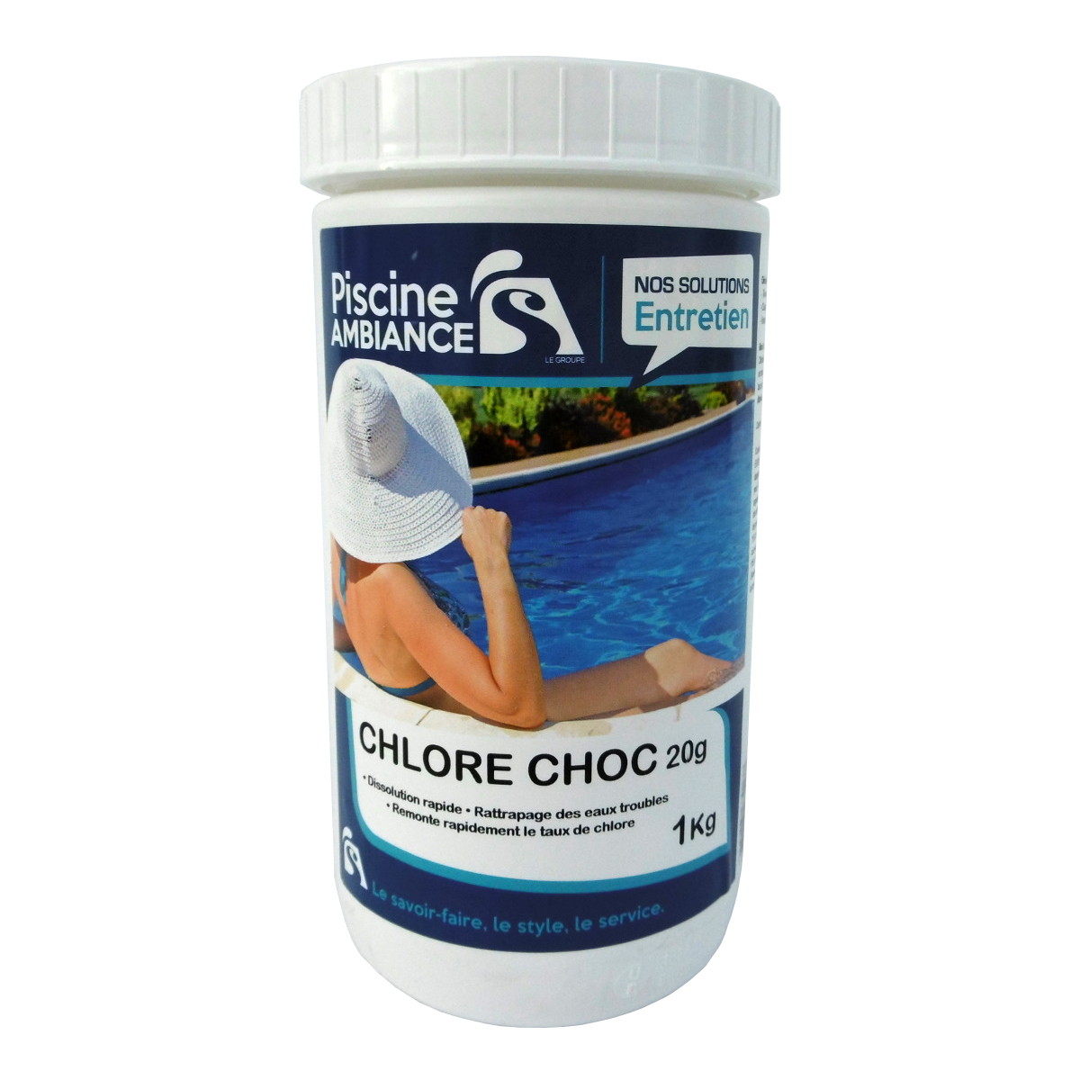 Chlore choc 20 g 1 kg | PISCINE AMBIANCES